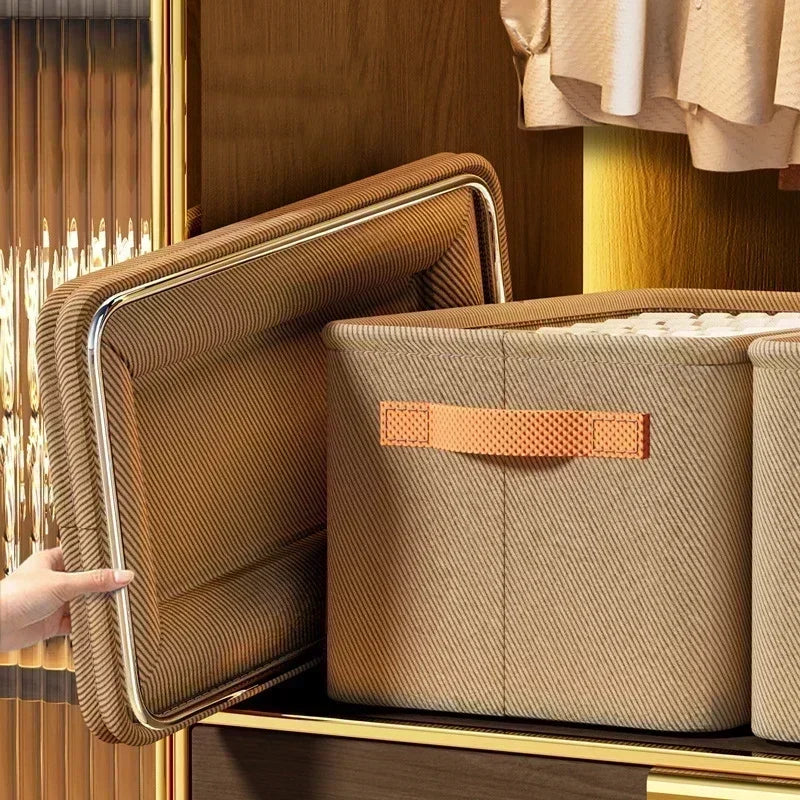 Closet Storage Organizer Box – Foldable Fabric Bins for Clothes, Pants, Shirts & More