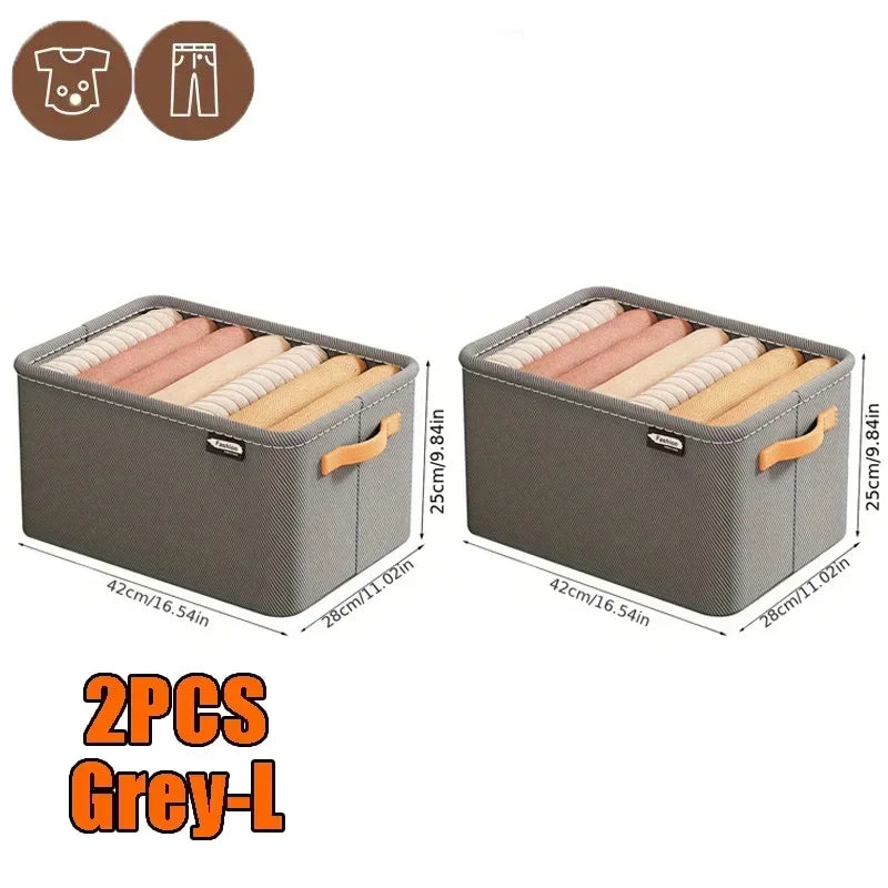 Closet Storage Organizer Box – Foldable Fabric Bins for Clothes, Pants, Shirts & More