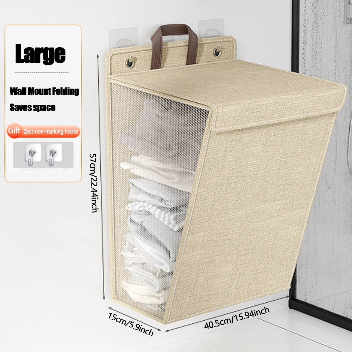 Wall Mounted Foldable Laundry Basket | Hanging Oxford Fabric Laundry Hamper Organizer