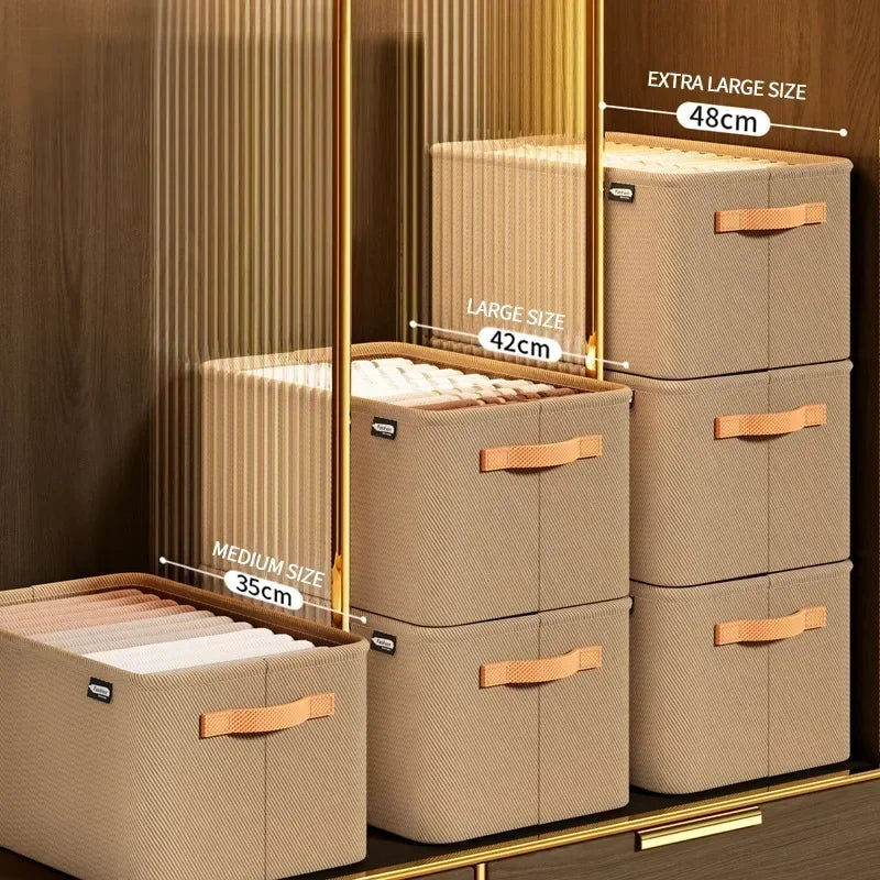 Closet Storage Organizer Box – Foldable Fabric Bins for Clothes, Pants, Shirts & More