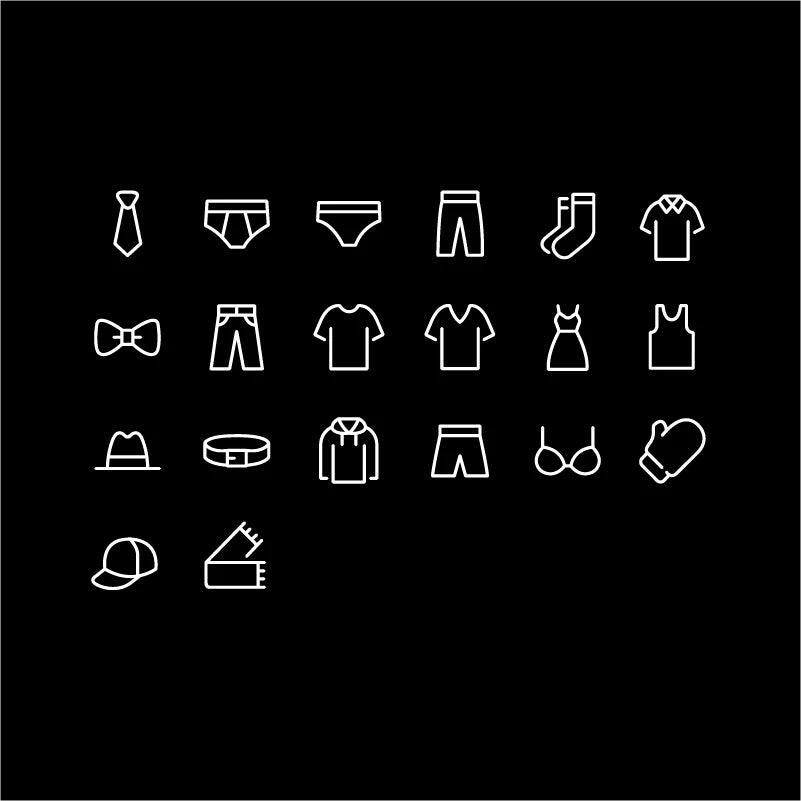 20PCS Clothing Label Decals for Dresser Drawers & Closet Organizers | Wardrobe Storage Bin Labels