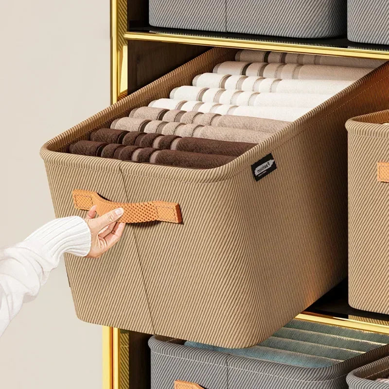Closet Storage Organizer Box – Foldable Fabric Bins for Clothes, Pants, Shirts & More