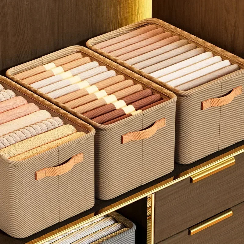 Closet Storage Organizer Box – Foldable Fabric Bins for Clothes, Pants, Shirts & More