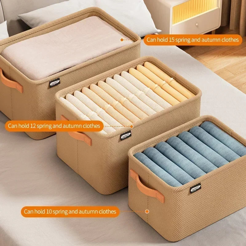 Closet Storage Organizer Box – Foldable Fabric Bins for Clothes, Pants, Shirts & More