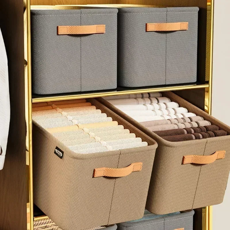 Closet Storage Organizer Box – Foldable Fabric Bins for Clothes, Pants, Shirts & More