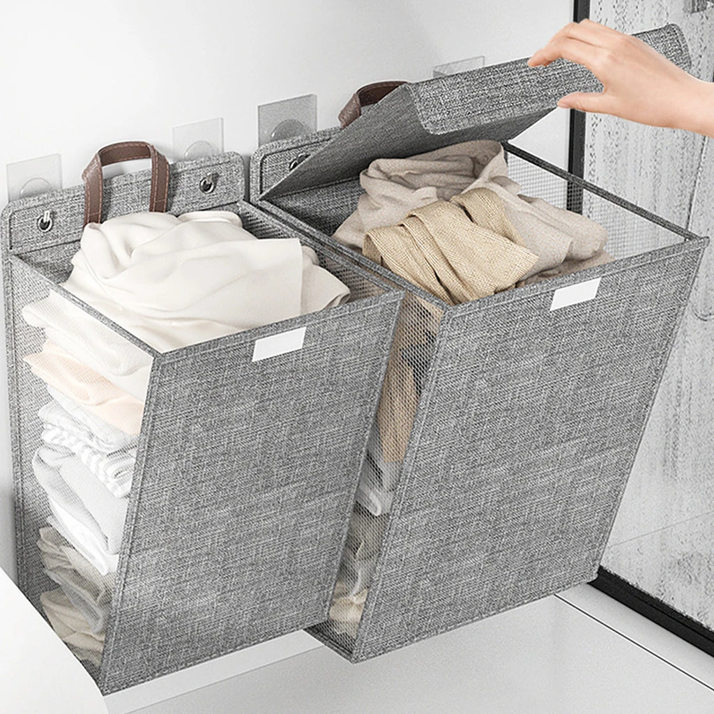 Wall Mounted Foldable Laundry Basket | Hanging Oxford Fabric Laundry Hamper Organizer