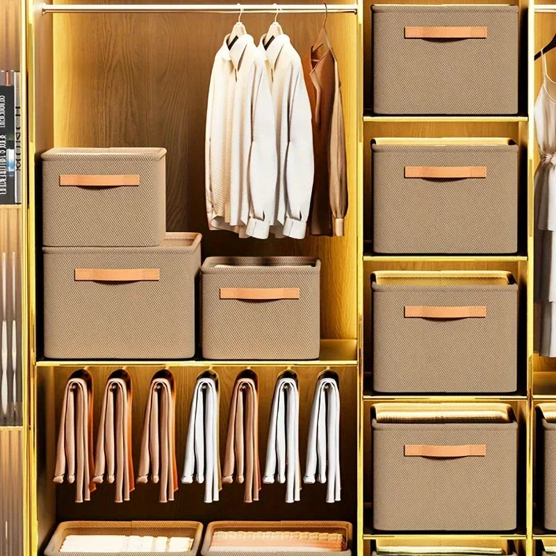 Closet Storage Organizer Box – Foldable Fabric Bins for Clothes, Pants, Shirts & More