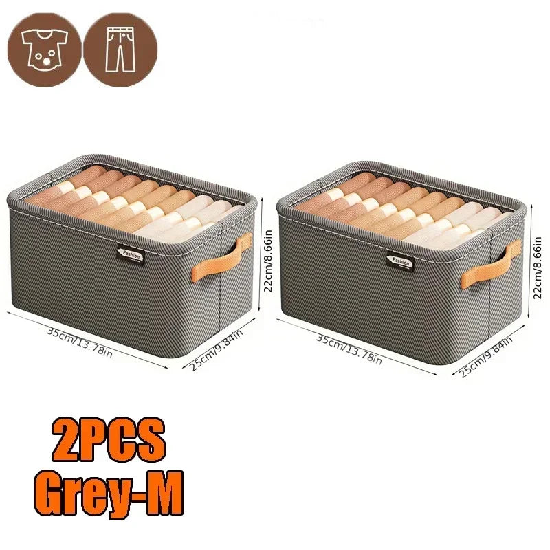 Closet Storage Organizer Box – Foldable Fabric Bins for Clothes, Pants, Shirts & More