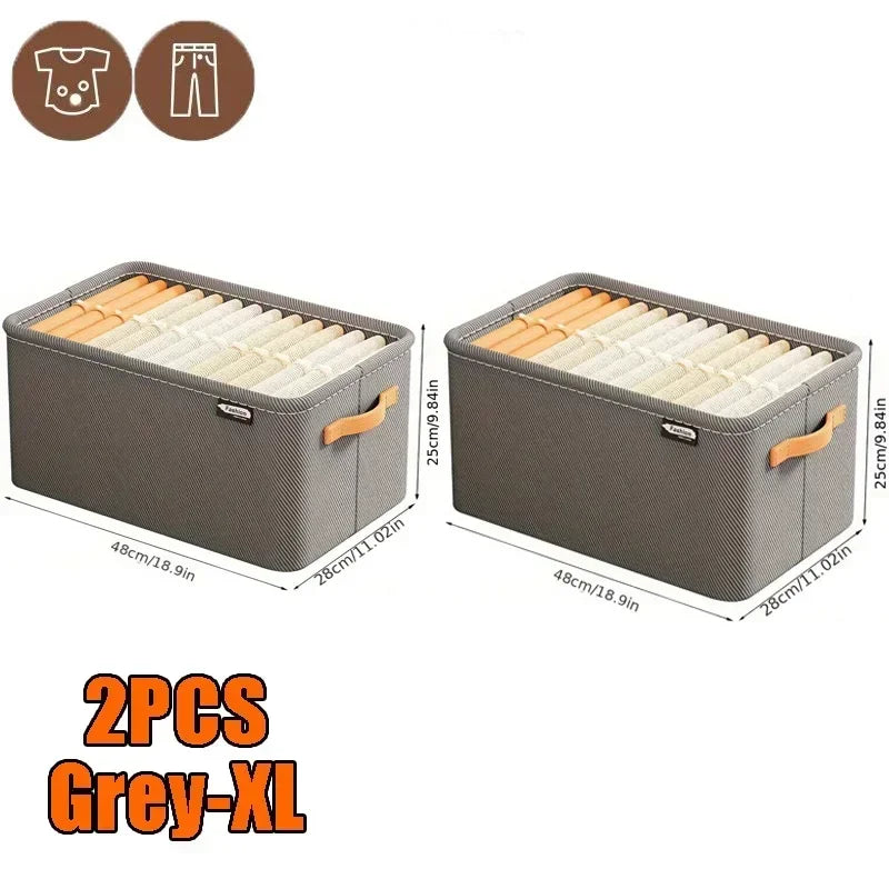 Closet Storage Organizer Box – Foldable Fabric Bins for Clothes, Pants, Shirts & More