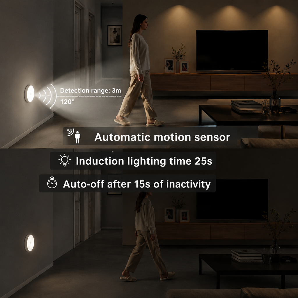 Rechargeable Motion Sensor Closet Light | Magnetic LED Night Light for Wardrobes, Hallways & Bedrooms